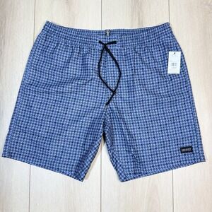 Volcom‎ Preston EW Hybrid 18" Shorts Blue Houndstooth Men's L Swim Casual NWT